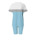 thumbnail image 4 of GERsome Womens 2 Piece Outfits Sweatsuits Summer Short Sleeve Loungewear Tracksuit Color Block V Neck Lounge Shorts Sets S-3XL, 4 of 6