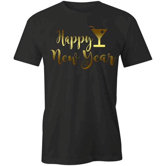 Happy New Year T-Shirt | Fun Holiday Black Tee Gift