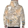 thumbnail image 7 of Cauagu World Map With Animals for Men's Pullover Hooded Sweatshirt Athletic Casual Hoodie Aautumn Hoodie Sweatshirt for Men Pullover Casual Hooded Sweatshirt-Large, 7 of 7