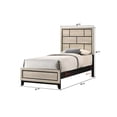 thumbnail image 3 of Contemporary Style 3pc Twin Size Low-Profile Bed and 2x Nightstands Bedroom Furniture Set White Finish, 3 of 5