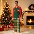 thumbnail image 4 of Onlypjs Family Christmas Pajamas Matching Sets, Merry Christmas Raglan Tops with Plaid Pants, Holiday Lounge Sets for Couples, Women and Men, 4 of 5