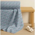 thumbnail image 4 of Soimoi Blue Cotton Cambric Fabric Red Berries & Beech Leaves Print Fabric by the Yard 56 Inch Wide, 4 of 7