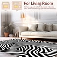 thumbnail image 2 of ODIKA 6'x9' Machine Washable Non-Slip Area Rug, Safari Stripes Bold Monochrome Zebra Hide High Traffic Rug, Black, 310966, 2 of 5