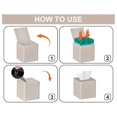 thumbnail image 4 of Tissue Box Cover Square PU Leather Tissue Box Holder for Dresser Bathroom Decor, 4 of 5