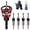 Red, variant on Two-Flute Counterbore with Depth Stop, 4PCS Four-Flute Tapered Drill Bits Set, HSS M2 Countersink Drill Bit with Adjustable Depth Stop Collar, for Woodworking Cabinetry DIY, 1/4" Hex Shank (Red)
