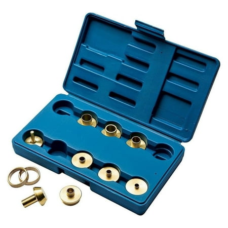 

Router Bushing Kit (11 Pieces) - Bush Router Works w/Template Pattern or Jig - Router Template Fits any base w/a 1-1/4 Diameter Center Hole - Set includes Storage Case