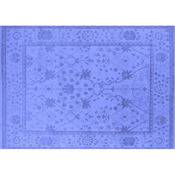 Ahgly Company Indoor Rectangle Oriental Blue Industrial Area Rugs, 5' x 8'
