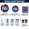 thumbnail image 2 of Outer Space Party Supplies - Solar System Galaxy Planet Theme Happy Birthday Banner, Plates, Napkins, Cup, Straws, Knives, Fork, Spoon and Tablecloth for Boys Party Decorations, Serves 20 Guests, 2 of 7