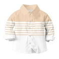 thumbnail image 5 of Riecok Basic Shirts for Girls Lapel Collared Striped Button up Blouse Long Sleeve Lightweight Basic Trendy Tops, 5 of 6