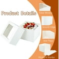 thumbnail image 4 of 10 Packs Tall Cake Boxes and Cake Boards,10x10x8 inches Bakery Boxes with Window,White Multi-Layer Cake Containers for Birthday,Wedding,Thanksgiving Day, 4 of 4