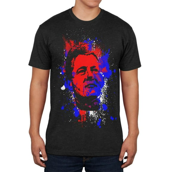 4th of July Patriotic President Clinton Silhouette Mens Soft T Shirt Vintage Black X-LG
