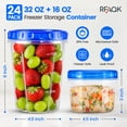 thumbnail image 2 of RFAQK 48 PCS Freezer Storage Containers with Twist Top Lids-(32OZ & 16OZ) 24 Plastic Deli Containers with 24 Screw Lids-Soup Freezer Containers with Lids-Meal Prep Reusable Box for Lunch and Gym, 2 of 8