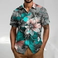 thumbnail image 2 of ZCFZJW Men's Hawaiian Wrinkle Free Short Sleeve Button Down Tropical Floral Printed Summer Beach Vacation Tees Shirt Multicolor#08 L, 2 of 5