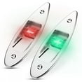 thumbnail image 4 of Feu de Navigation Marine, 2 Pcs 12V LED Flush Lumière de Navigation Bow Lumière de Navigation en Acier Inoxydable Montage Flush Installation Facile, 4 of 8