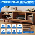 thumbnail image 3 of Dextrus Fluted TV Stand for 65" TVs, Modern Living Room Media Console with Adjustable Shelf & Power Outlets, Walnut, 3 of 9