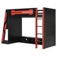 thumbnail image 6 of Harper & Bright Designs Twin Size Gaming Loft Bed with Desk & RGB Lights, Twin Wood Loft Bed Frame with Storage Shelves & Charging Station, Red, 6 of 18