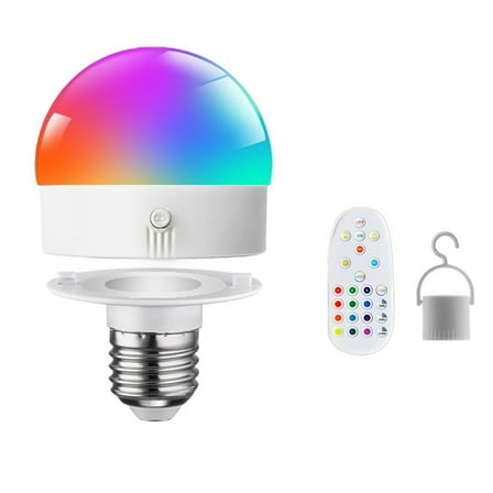 Dimmable RGB 3-Color E27 Bulb USB Charging Remote Control Timing Removable Magnetic Bedside Table Lamp