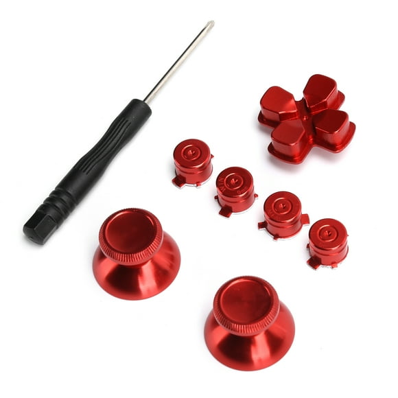 DEWIN Bouton en Métal Simule la Prise en Main pour Manette de Jeu PS4 Joystick de Remplacement Rouge