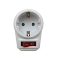 thumbnail image 1 of Adaptador de corriente con enchufe de conversión europeo de 1 a 1 vía con interruptor, 16 A CA 250 V, enchufe de viaje de la UE., 1 of 5