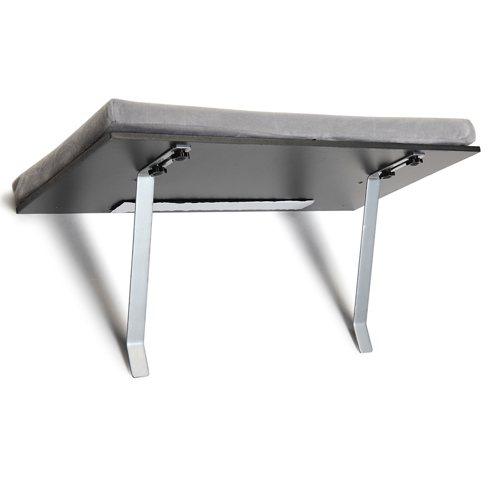 Spaco Foldable Cat Window Seat - Black & Gray MDF - Sturdy Attachment - Enjoy Nature from Your Window
