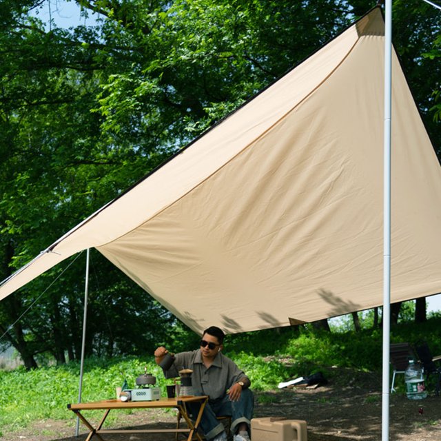 Toldo para acampar al aire libre Toldo Refugio solar Carpa ultraligera Protector solar A prueba de lluvia (cuadrilátero grande)