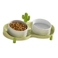 thumbnail image 1 of Double Cat Bowls, Elevated Double Cat Bowls  with Non Slip DesignTilted Ceramic Raised Bowls Prevent Spills Hold Food Water Double Cat Bowls for Pets Dogs Cats, 1 of 7