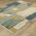 thumbnail image 4 of 2' X 3' Blue And Green Abstract Area Rug With Fringe, 4 of 5