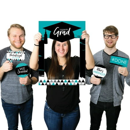 Teal Grad - Best is Yet to Come - Turquoise Graduation Party Photo Booth Picture Frame & Props - Printed on (Best Photos Of Mother And Child)