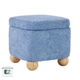 thumbnail image 4 of Walker Edison Contemporary Bouclé Easy Assembly Small Storage Ottoman, Soft Blue, 4 of 15