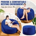 thumbnail image 4 of 4FT Bean Bag Chair, Minimalist Bean Bag with Velvet Cover, Fluffy and Comfy Bean Bag for Adults, Bean Bag Sofa Filled with High-Density Sponge for Gaming (Blue), 4 of 10