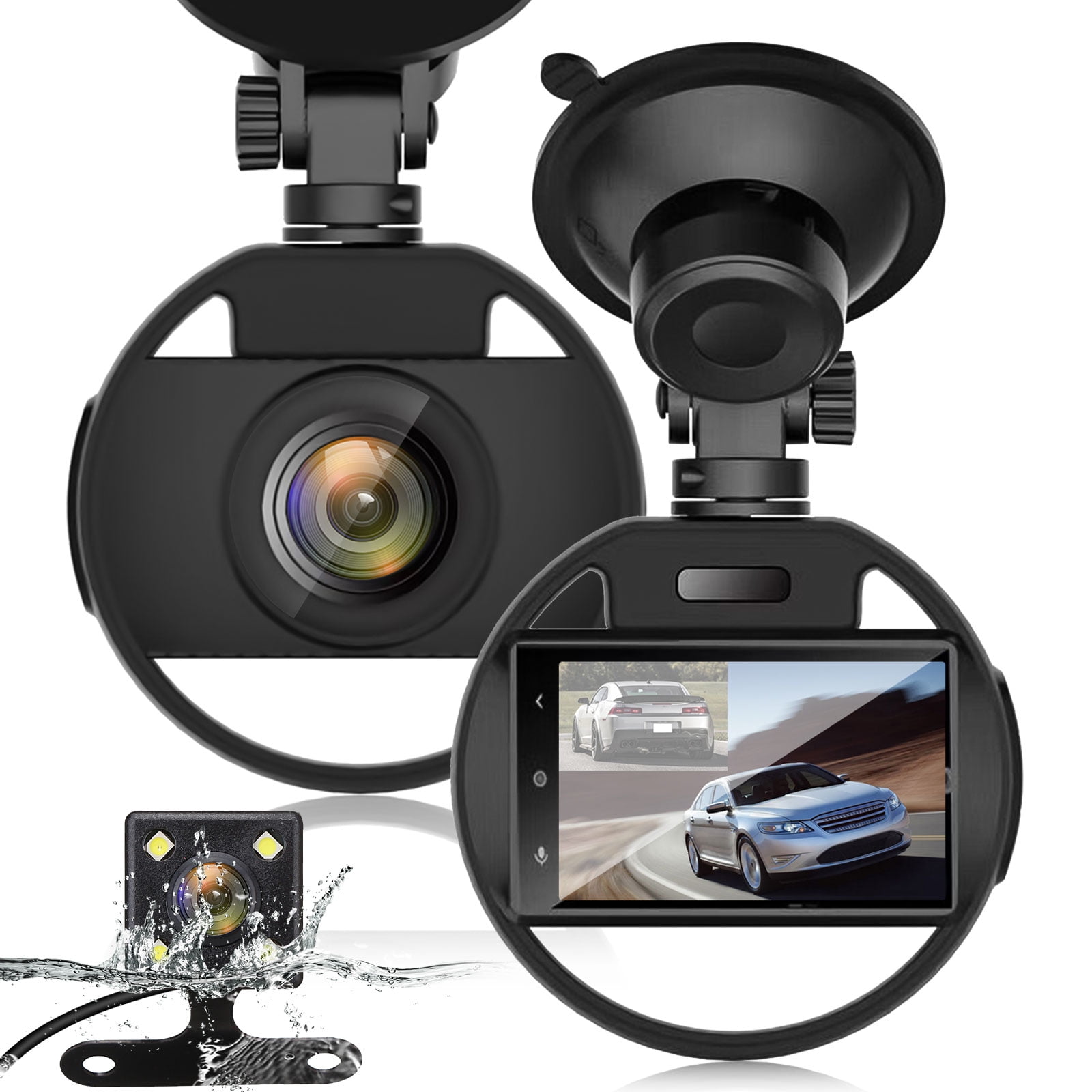 Dash Cam Front and Rear, EEEkit Dual Dash Cam 2.3 inch Dashboard Camera