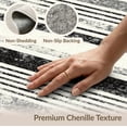 thumbnail image 6 of ODIKA 9'x12' Washable Area Rug Low Pile, Flatwoven, Under Gradient Doormat Striped Featuring Faded Horizontal Bands for Great Room, Indoor Concept, Large Living, 6 of 7