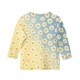 thumbnail image 4 of Grblisyd 3/4 Sleeve Shirts for Girls Cute Sunflower Daisy Printed T Shirts Kids Summer Loose Tops Casual Crewneck Tees 7-8 Years, 4 of 5