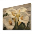 thumbnail image 2 of Designart "White Green Lily Serenade Natural Harmony" Floral Print on Natural Pine Wood, 2 of 5