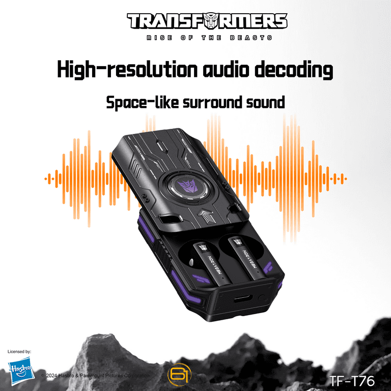 Transformers TF-T76 True Wireless Bluetooth 6.0 Earbuds with Mic