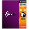 thumbnail image 2 of 3 Pack! Elixir Extra Light 10-47 Acoustic 80/20 Bronze Strings Nanoweb 11002, 2 of 3