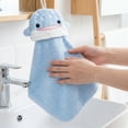 thumbnail image 4 of REGALWOVEN 1 Pack Animal Hanging Hand Towel, Soft Absorbent Quick Dry, Cute Decorative Towel for Kitchen, Bathroom Blue Shark 15" x 8", 4 of 5
