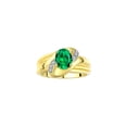 thumbnail image 1 of RYLOS Bagues pour Femmes Bague en Or Jaune 14K Pierre Précieuse Ovale 9X7MM et Diamants Design Classique Mai Émeraude Bijoux pour Femmes Taille 9, 1 of 7