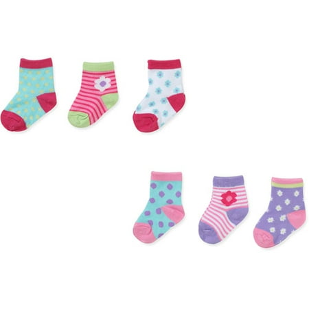Baby Girls' Assorted Flowers Socks, 6-Pack