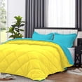 thumbnail image 2 of D.N.G. BEDDINGS 5 Piece Luxury Reversible Diamond Pattern Comforter Set Premium Super Soft, All Season 800 TC, 100% Egyptian Cotton Twin/Twin XL Size Yellow-Turquoise Blue Color, 2 of 7