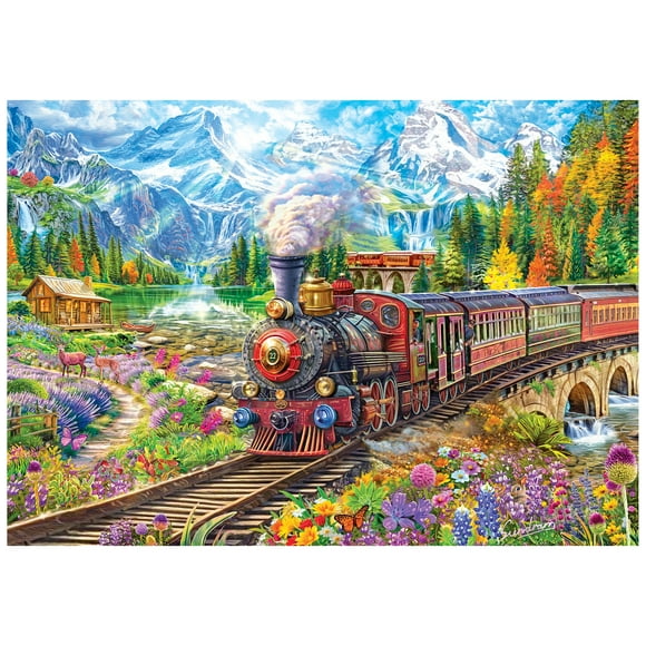 RoseArt - Colorluxe 500 pièces - Voyage en train - Puzzle à emboîter pour adultes