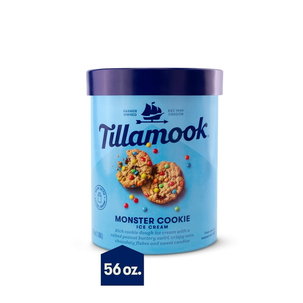 Tillamook Monster Cookie Ice Cream, 56 oz, 1.75 qt