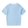 thumbnail image 4 of THDHVS Girls Shirts,Kid's Summer Solid Color Recreational Sports Short SleeveTurndown Collar Blouse T-shirt for Kids Blue 7-8 Years, 4 of 4