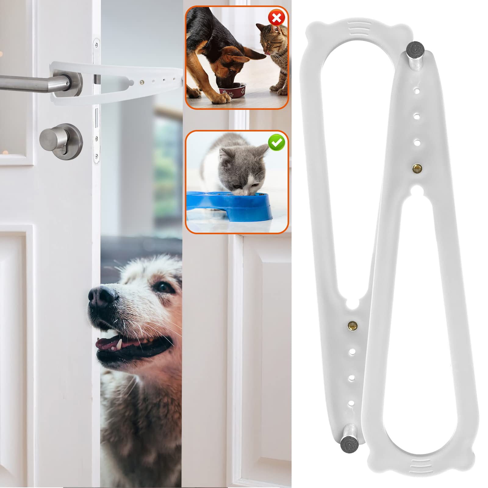Maozh01 2pcs Cat Door Holder Latch, Flex Latch Strap, Child And Dog
