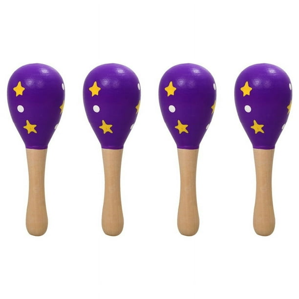 4X Maraca de Madera Instrumento Musical Juguete para Niños