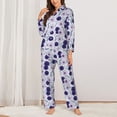 thumbnail image 2 of Fotbe Daisies Flowers Conjunto de Pijama de Manga Larga para Mujer con Estampado, Ropa de Dormir de 2 Piezas, Conjunto de Casa Suave y Cómodo con Bolsillos-X-Large, 2 of 7