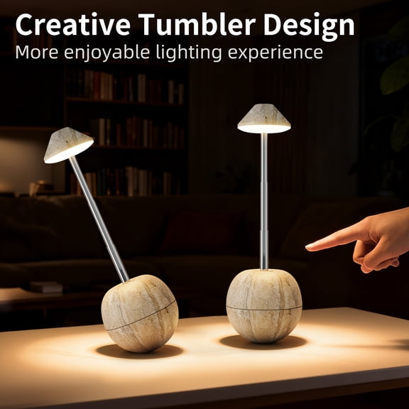 Table Lamp with Rechargeable RGB Night Light, Touch Remote Dimming for Bedroom