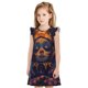 thumbnail image 1 of Fotbe Dreamy Jester Under Stars Vestido de Dormir para Niñas de 3 a 10 Años, Mangas Cortas, Estilo Princesa, Pijama Camisón con Mangas Voladas-X-Large, 1 of 6