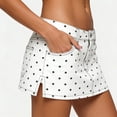 thumbnail image 2 of UAMVSH Womens Denim Skirt Stretchy Low Waist Polka Dots Print Short Skirts Side Split Casual Mini Jean Skirt with Pockets, 2 of 6