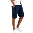 thumbnail image 2 of Sheghy Cargo Shorts for Men 100%Cotton Men Solid Faddish Summer Casual Multiple Pockets Elastic Waist Sport Outdoors Shorts Pants, 2 of 5
